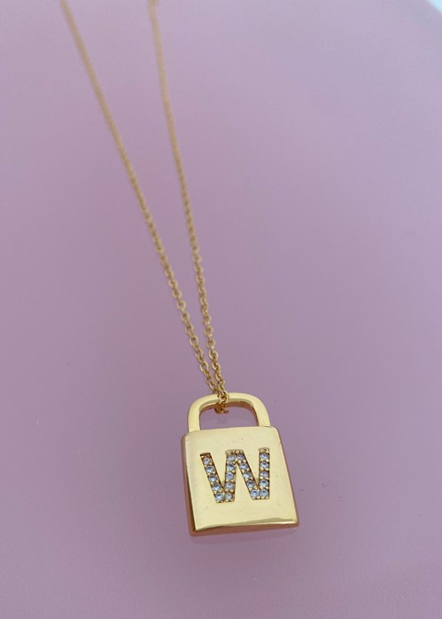 Lock letters necklace W Emm Cph 