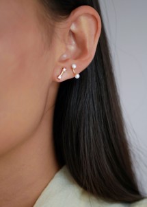2 pearls earring Gold Enamel 