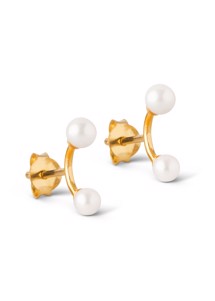 2 pearls earring Gold Enamel 