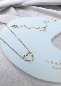 Organic Heart necklace Forgyldt Enamel 
