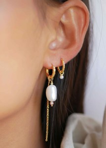 Léonie hoops Pearl Enamel 