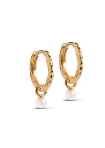 Belle pearl hoops Pearl Enamel 