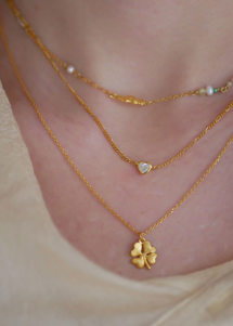 Clover necklace Forgyldt Enamel 