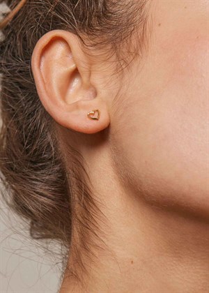 Heart organic studs Forgyldt Enamel 
