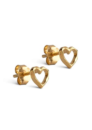 Heart organic studs Gold Enamel 