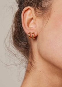 Kajsa hoops Gold Enamel 