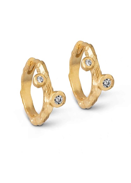 Kamma mini hoops Forgyldt Enamel 