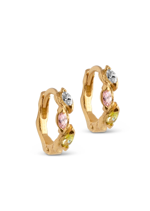 Laia hoops Clear/Light Pink/Light apple Green Enamel 