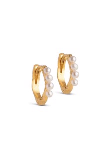 Paula pearl hoops Pearl Enamel 