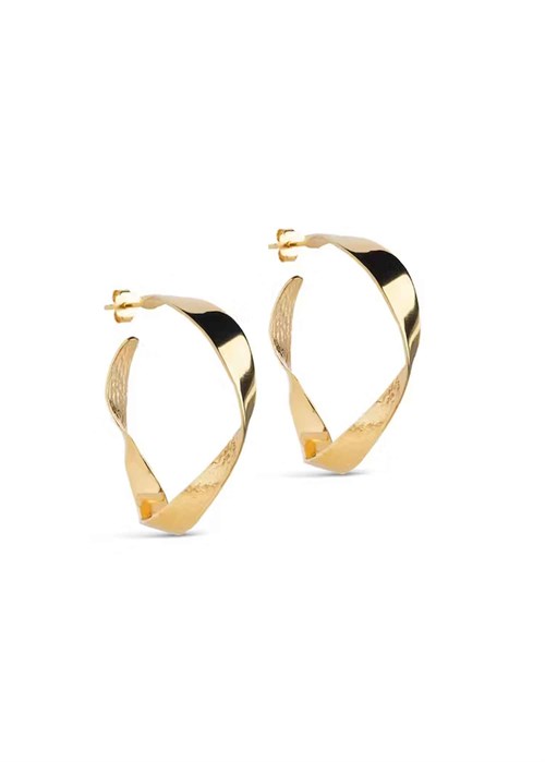 Scarlet small hoops Gold Enamel 