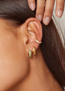 Sparkling cuff earring Clear Enamel 