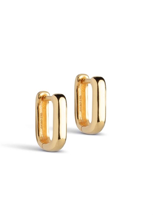 Square hoops 12mm Forgyldt Enamel 