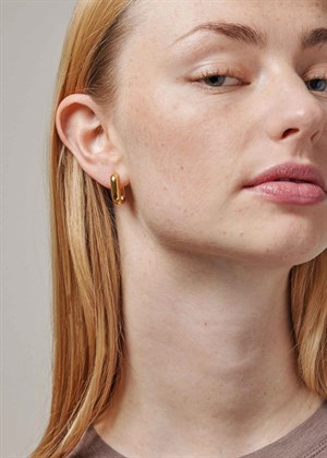 Square hoops 18mm Gold Enamel 