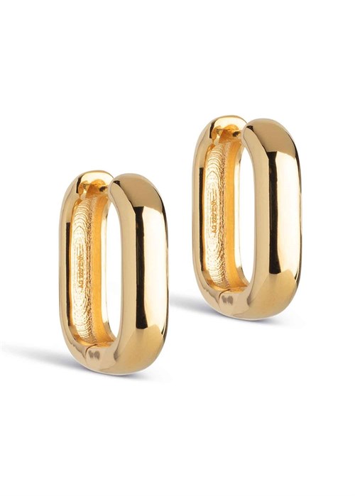 Square hoops 18mm Forgyldt Enamel 