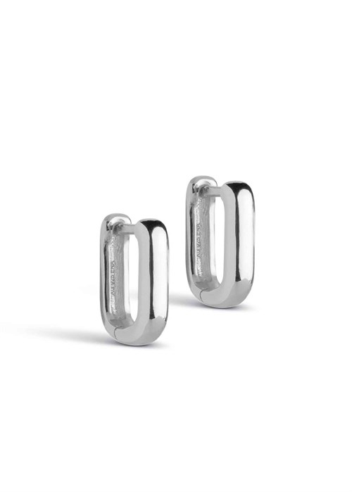 Square hoops 12mm Silver Enamel 