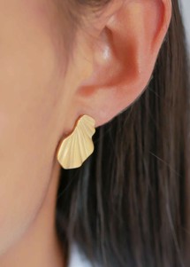 Wave earrings Gold Enamel 