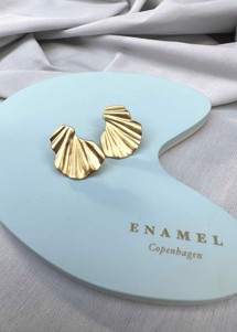 Wave earrings Gold Enamel 