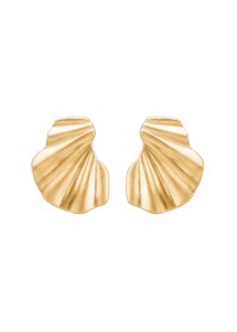 Wave earrings Gold Enamel 