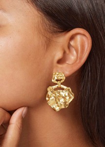 Windy large earring Gold Enamel 