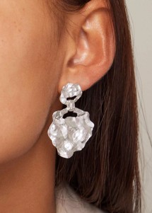 Windy large earring Silver Enamel 
