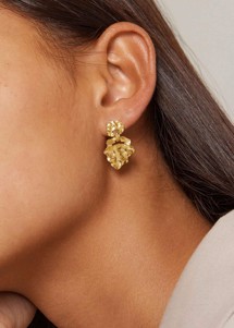 Windy small earring Gold Enamel 