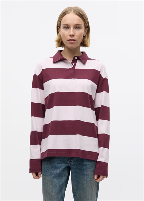 Enkalla ls polo st 7214 Fig-Lilac Stripe Envii 