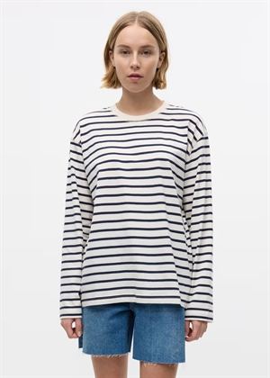 Enkulla ls stripe bluse 5310 Gardenia/Navy Blazer Envii 