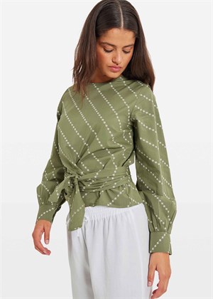 Encolby ls bluse aop 7119 Green Wisteria Envii 