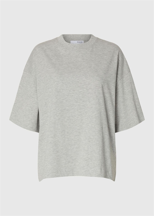 Essential ss boxy tee Light Grey Melange Selected Femme 