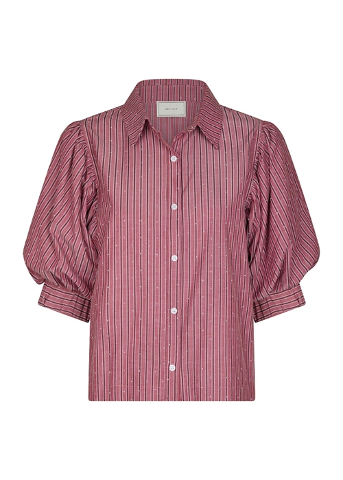 Etta soft stripe stone skjorte Dark Rose Neo Noir 
