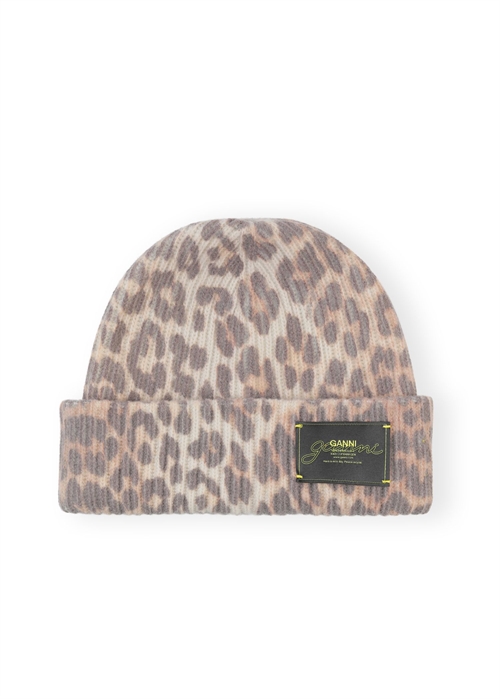 Graphic wool mix printed leopard hue Leopard A6658 Ganni 