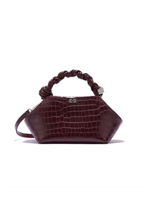 Bou small croco pelinova bag Burgundy B2100038 Ganni 