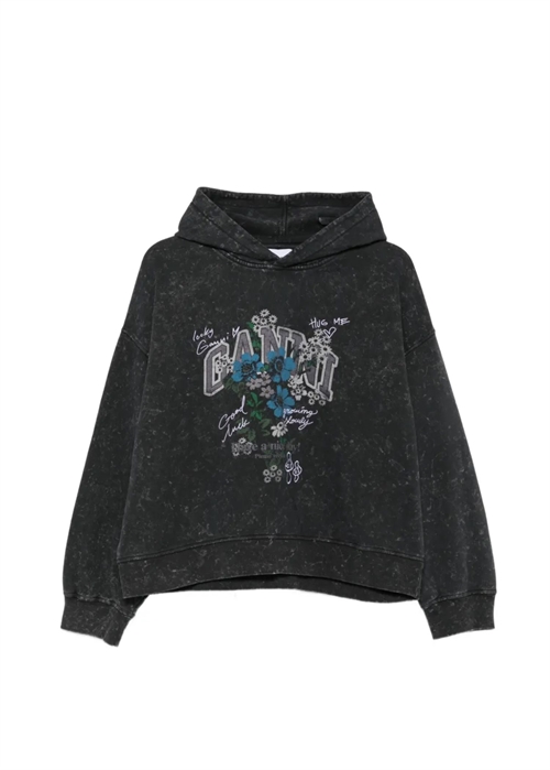 Isoli cropped hoodie vintage wash Phantom A1020005 Ganni 