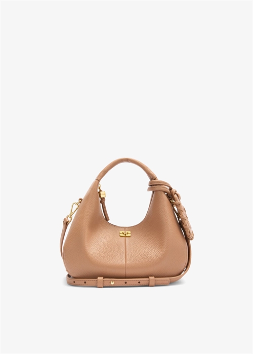 Hobo mini grained bag Tawny Birch C1040004 Ganni 