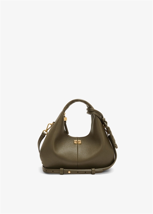 Hobo mini grained bag Military Olive C1040003 Ganni 