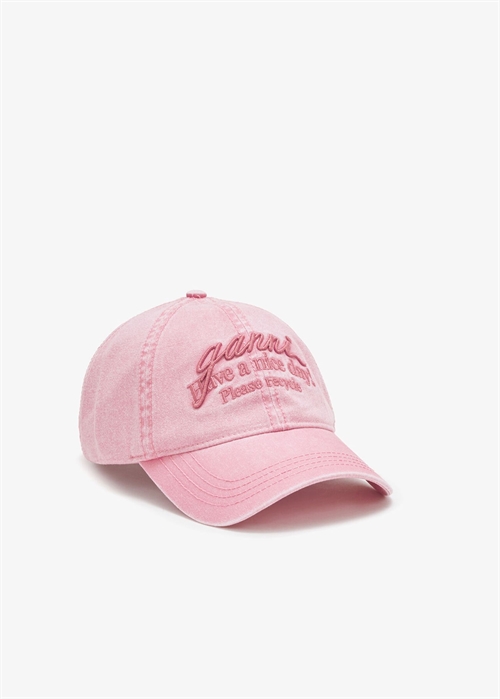 Washed cotton cap Pink Nectar B3020232 Ganni 
