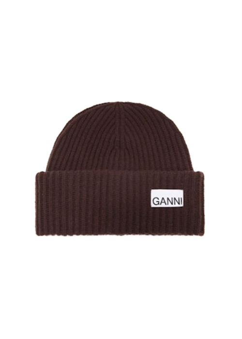 Structured rib beanie Chocolate Torte B30200019 Ganni 