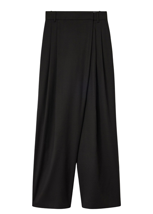 Calendered wool mid waist buks Black W0799 Ganni 
