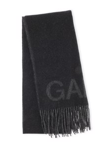 Fringed wool scarf Sort A3905 Ganni 