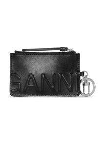 A4502 Banner Zipped coin purse Black Ganni 