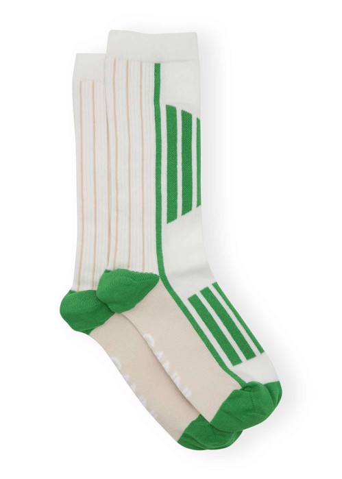 Sporty sock Organic Kelly Green A4929 Ganni 