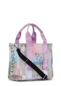 A4991 Recycled tech small canvas tote Wild Orchid Ganni