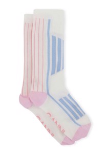 A5075 Organic cotton sporty sock Egret Ganni 