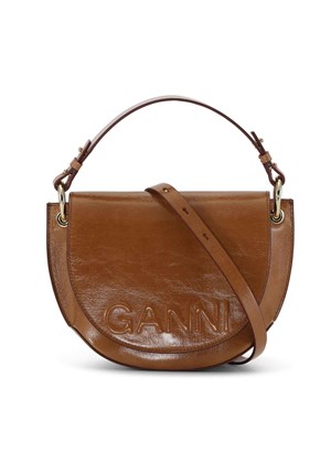 Banner Saddie Naplack bag Caramel Café A5147 Ganni 