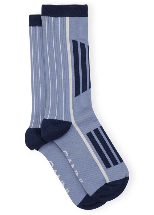 Sporty socks Silver lake blue A5293 Ganni 