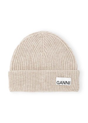 Light structured rib knit beanie Brazilian Sand A5369 Ganni 