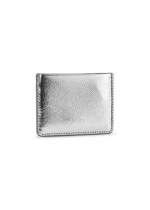 Bou card holder Metallic Silver A5716 Ganni 