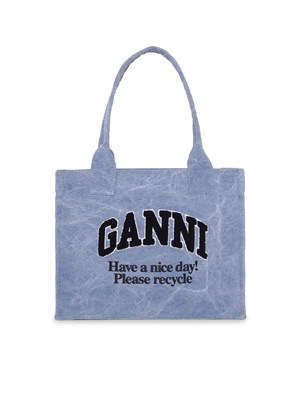 Large Easy washed shopper Light Blue Washed A5969 Ganni