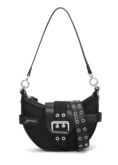 Bucky small crossbody nylon taske Sort A6134 Ganni 