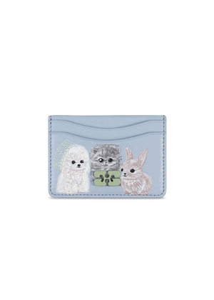 Ganni Bou Animals Card holder Soft Chambray A6771 Ganni 